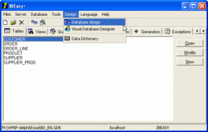 IBEasy+ main screen for Database administration